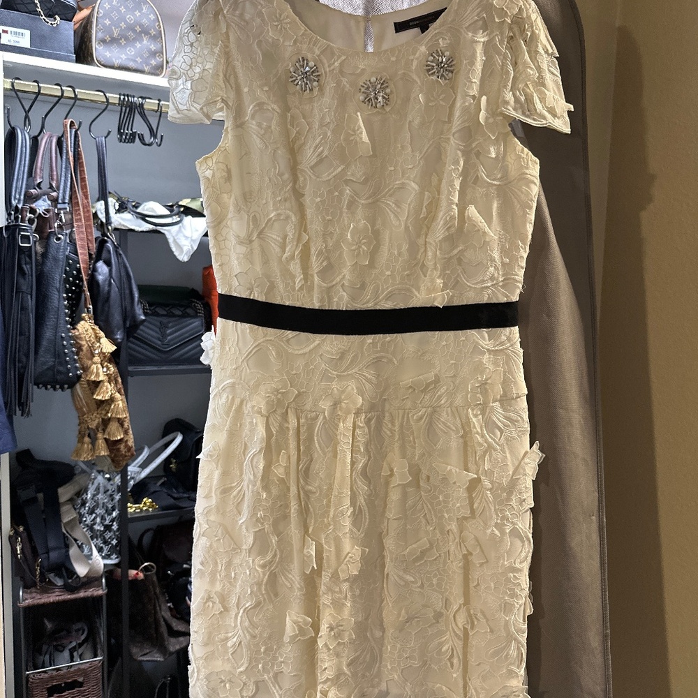 BCBG laser cut short sheath dress